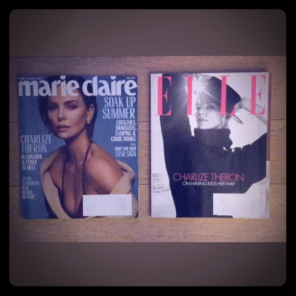 CHARLIZE THERON MAGAZINES - LOT OF TWO (2) MAGS